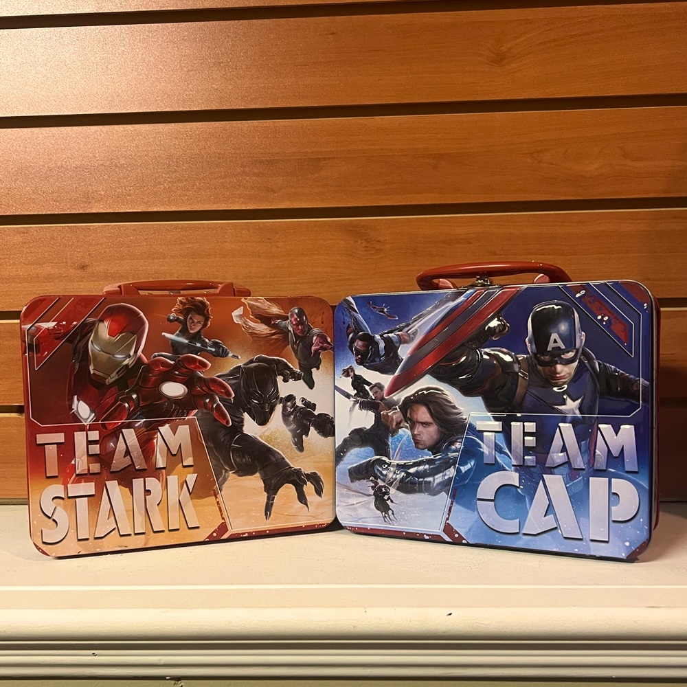 COPY - 4/$40 marvels Team Stark/Capt America collectors lunch tins
